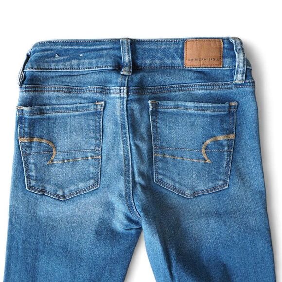 American Eagle NE(X)T Level Stretch Distressed Medium Wash Jegging Jeans 00 - Picture 7 of 11